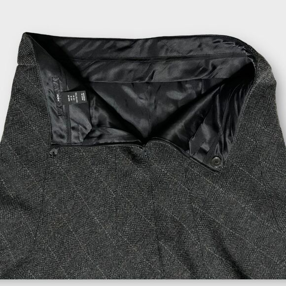 H&M Women's Gray Blend Herringbone Recycled Wool Fit & Flare Skirt Size 10 - Picture 8 of 11